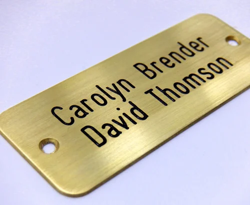 Laser Engraved Brass Name Plate